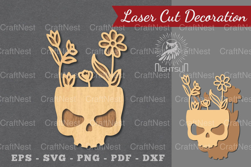 Floral Skull Laser Cut Decoration Clipart Bundle - CraftNest - Digital Crafting and Art