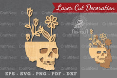 Floral Skull Laser Cut Decoration Clipart Bundle - CraftNest - Digital Crafting and Art