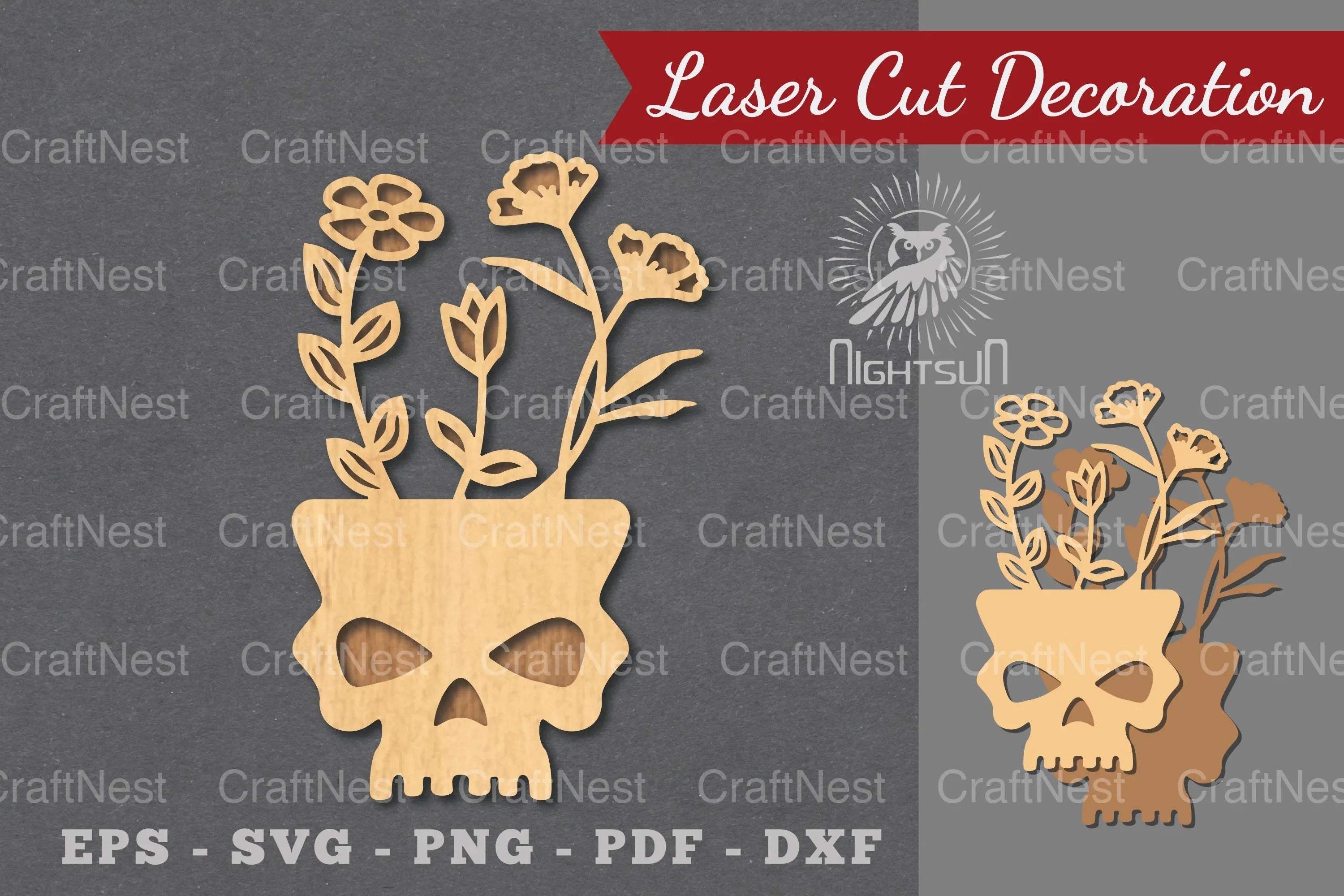 Floral Skull Laser Cut Decoration Clipart Bundle - CraftNest - Digital Crafting and Art