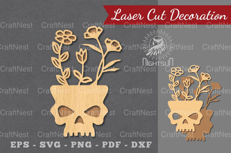 Floral Skull Laser Cut Decoration Clipart Bundle - CraftNest - Digital Crafting and Art