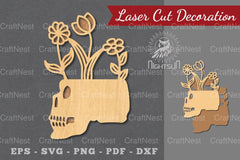 Floral Skull Laser Cut Decoration Clipart Bundle - CraftNest - Digital Crafting and Art