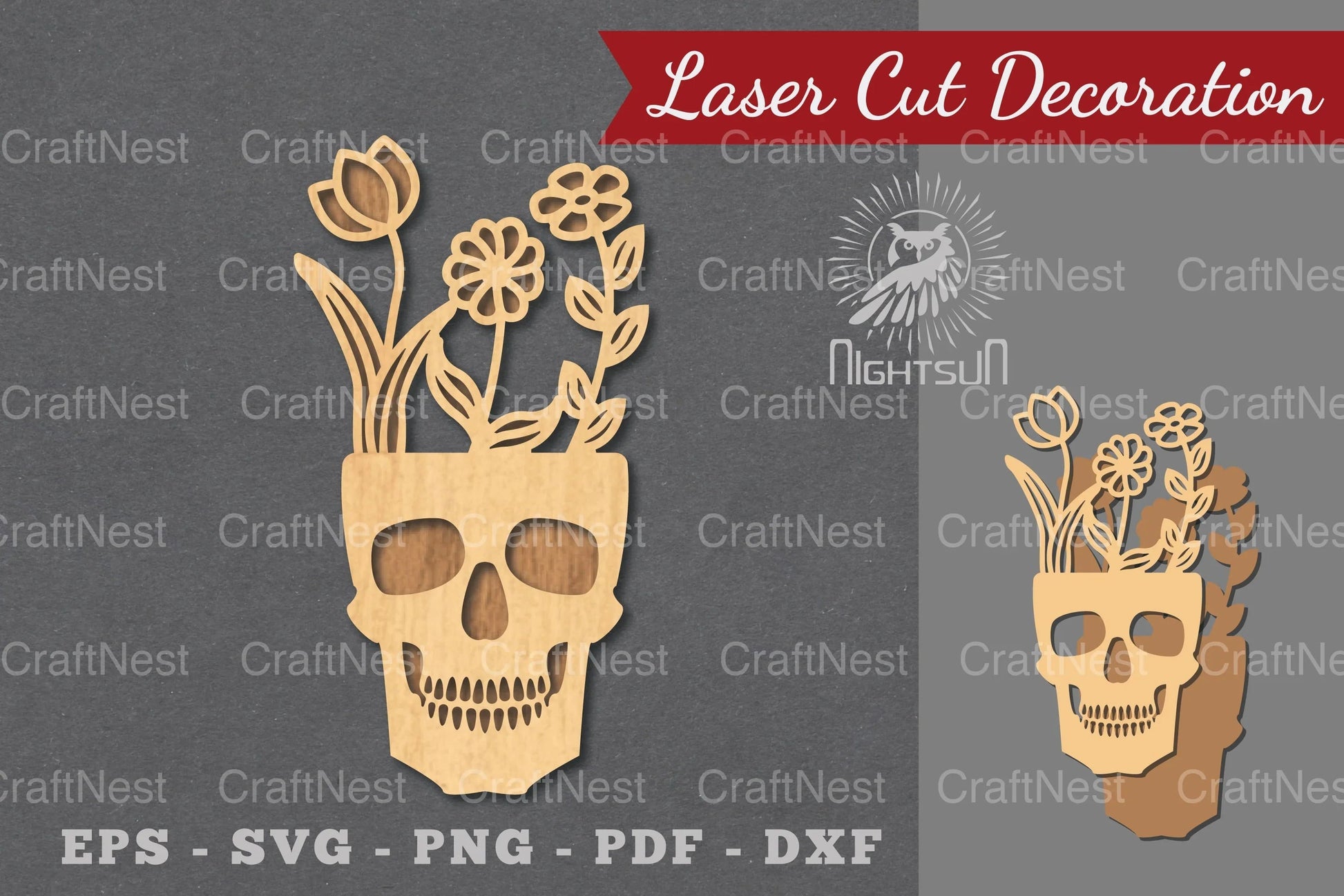 Floral Skull Laser Cut Decoration Clipart Bundle - CraftNest - Digital Crafting and Art
