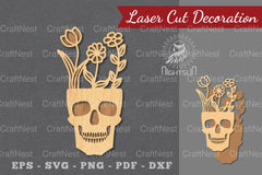 Floral Skull Laser Cut Decoration Clipart Bundle - CraftNest - Digital Crafting and Art