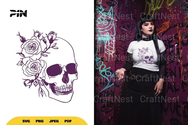 Floral Skull SVG Bundle Clipart - CraftNest - Digital Crafting and Art