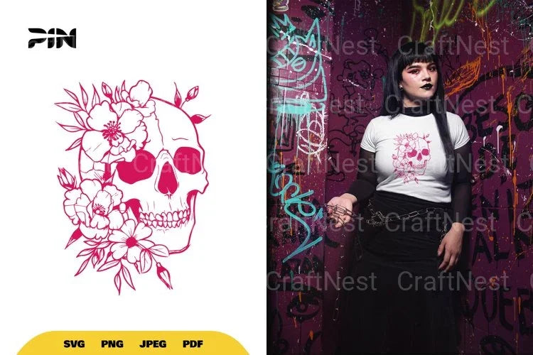 Floral Skull SVG Bundle - CraftNest - Digital Crafting and Art