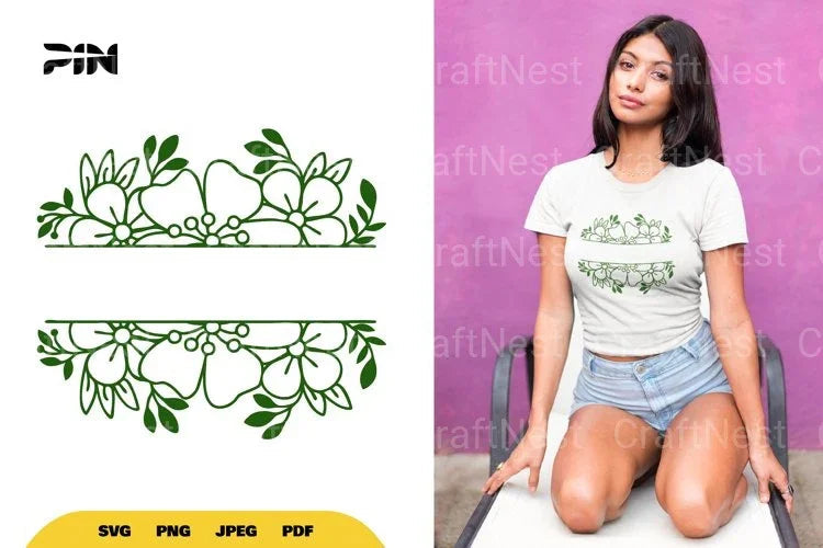 Floral Split Border SVG Bundle - CraftNest - Digital Crafting and Art