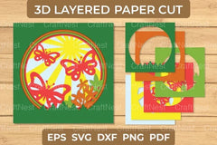 Floral Spring Butterfly 3D Light Box Paper Cut Bundle - CraftNest - Digital Crafting and Art
