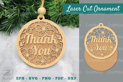 Floral Thank You Laser Cut Ornament Clipart Bundle - CraftNest - Digital Crafting and Art