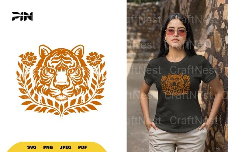 Floral Tiger Nature SVG Bundle - CraftNest - Digital Crafting and Art