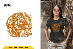 Floral Tiger Nature SVG Bundle - CraftNest - Digital Crafting and Art