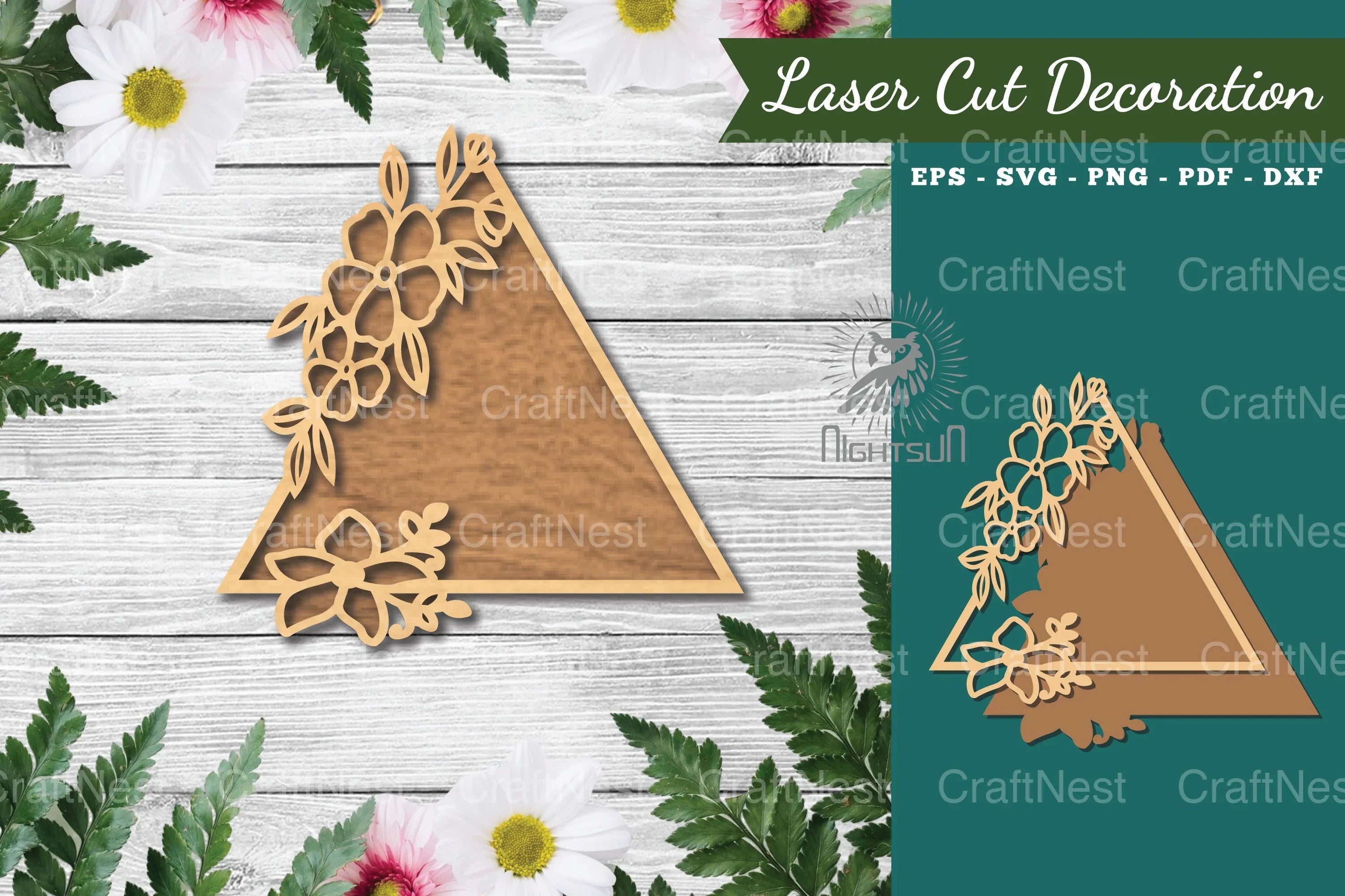 Floral Triangle Laser Cut Sign Clipart Bundle - CraftNest - Digital Crafting and Art