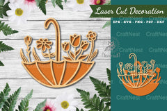 Floral Umbrella Laser Cut Decoration Clipart Bundle - CraftNest - Digital Crafting and Art
