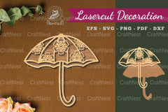 Floral Umbrella Laser Cut Decoration Clipart Bundle - CraftNest - Digital Crafting and Art