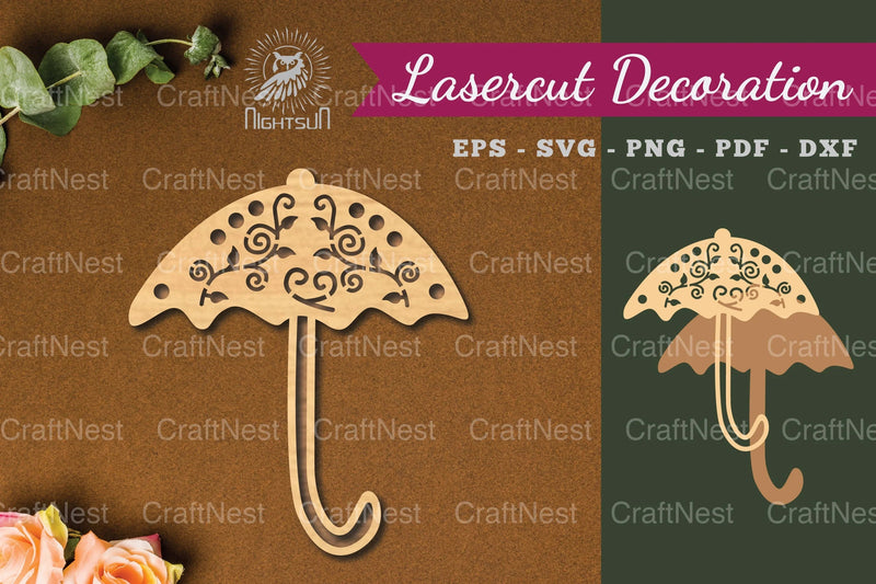 Floral Umbrella Laser Cut Decoration Clipart Bundle - CraftNest - Digital Crafting and Art