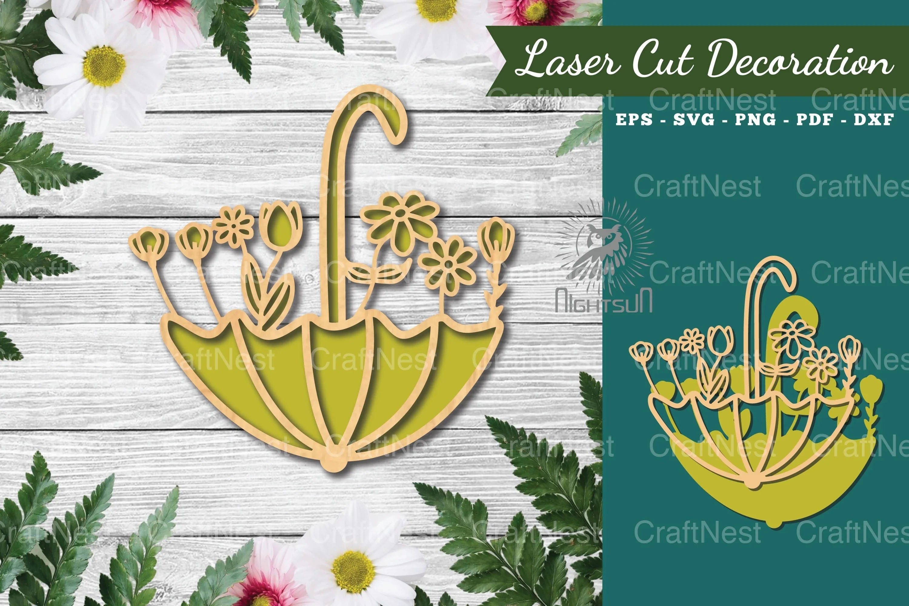 Floral Umbrella Laser Cut Decoration Clipart Bundle - CraftNest - Digital Crafting and Art