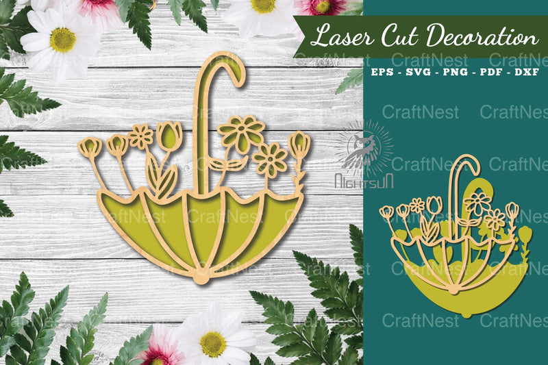 Floral Umbrella Laser Cut Decoration Clipart Bundle - CraftNest - Digital Crafting and Art