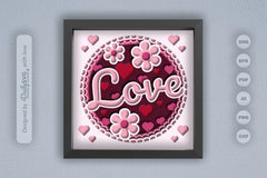 Floral Valentine Love Papercut SVG Bundle - CraftNest - Digital Crafting and Art