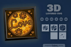 Floral Valentine Love Papercut SVG Bundle - CraftNest - Digital Crafting and Art