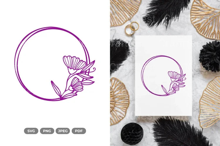 Floral Wedding Frame SVG Bundle - CraftNest - Digital Crafting and Art