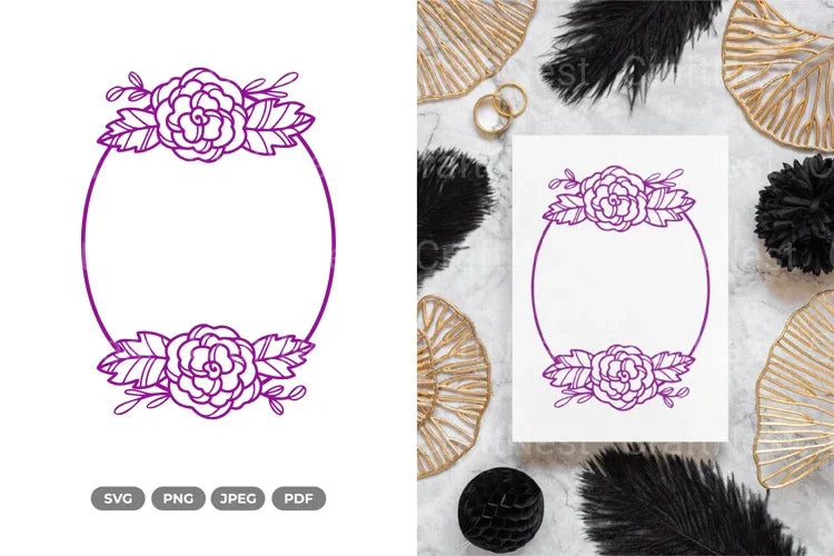 Floral Wedding Frame SVG Bundle - CraftNest - Digital Crafting and Art