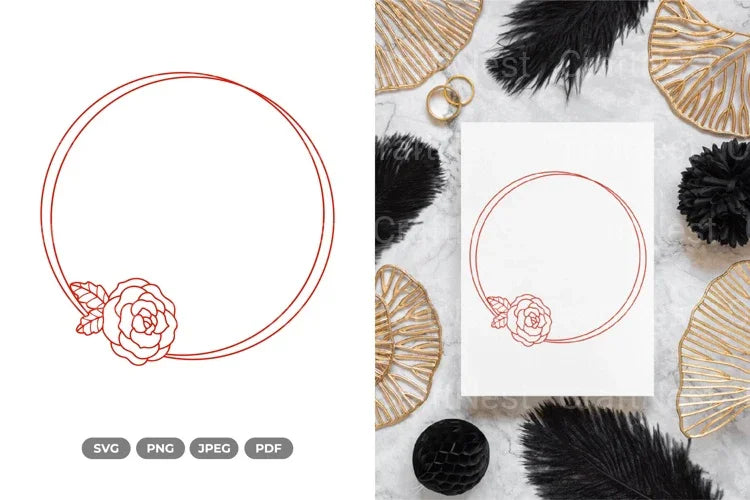 Floral Wedding Frame SVG Bundle - CraftNest - Digital Crafting and Art