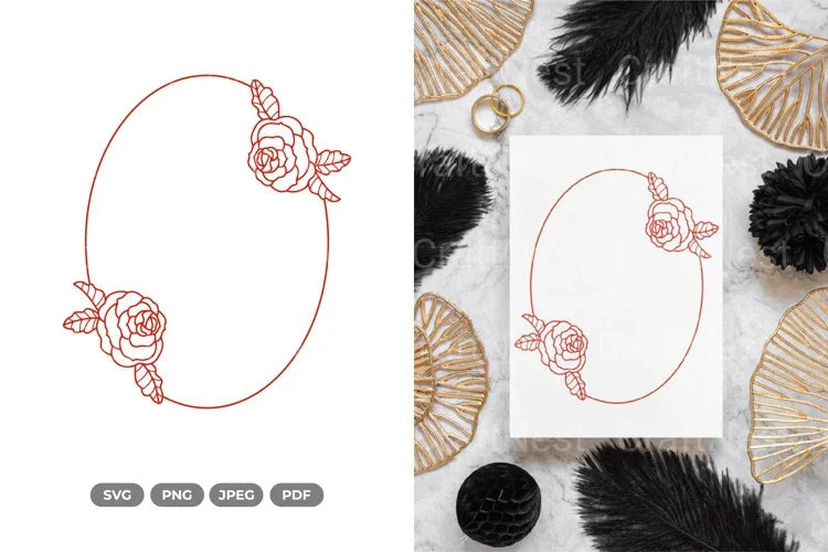 Floral Wedding Frame SVG Bundle - CraftNest - Digital Crafting and Art