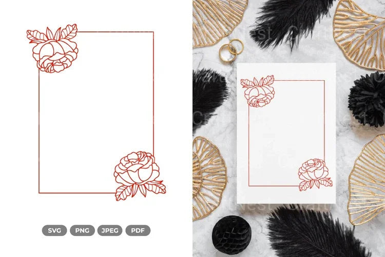 Floral Wedding Frame SVG Bundle - CraftNest - Digital Crafting and Art