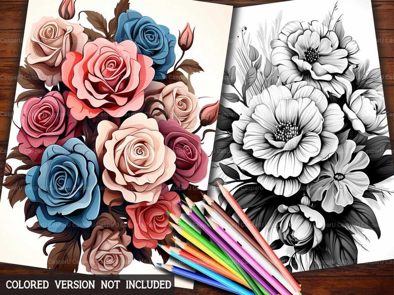 Floral Valentines Day Coloring Books - CraftNest