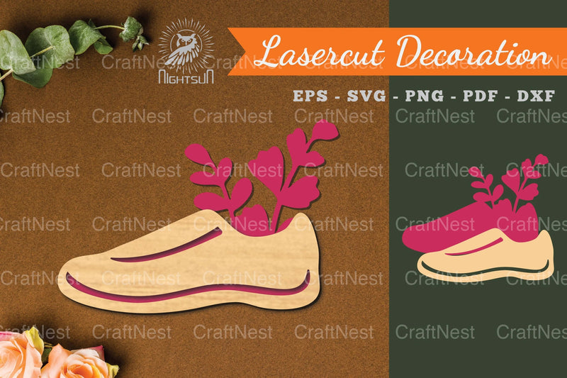Floral Footwear Laser Cut Decoration Clipart Bundle - CraftNest - Digital Crafting and Art