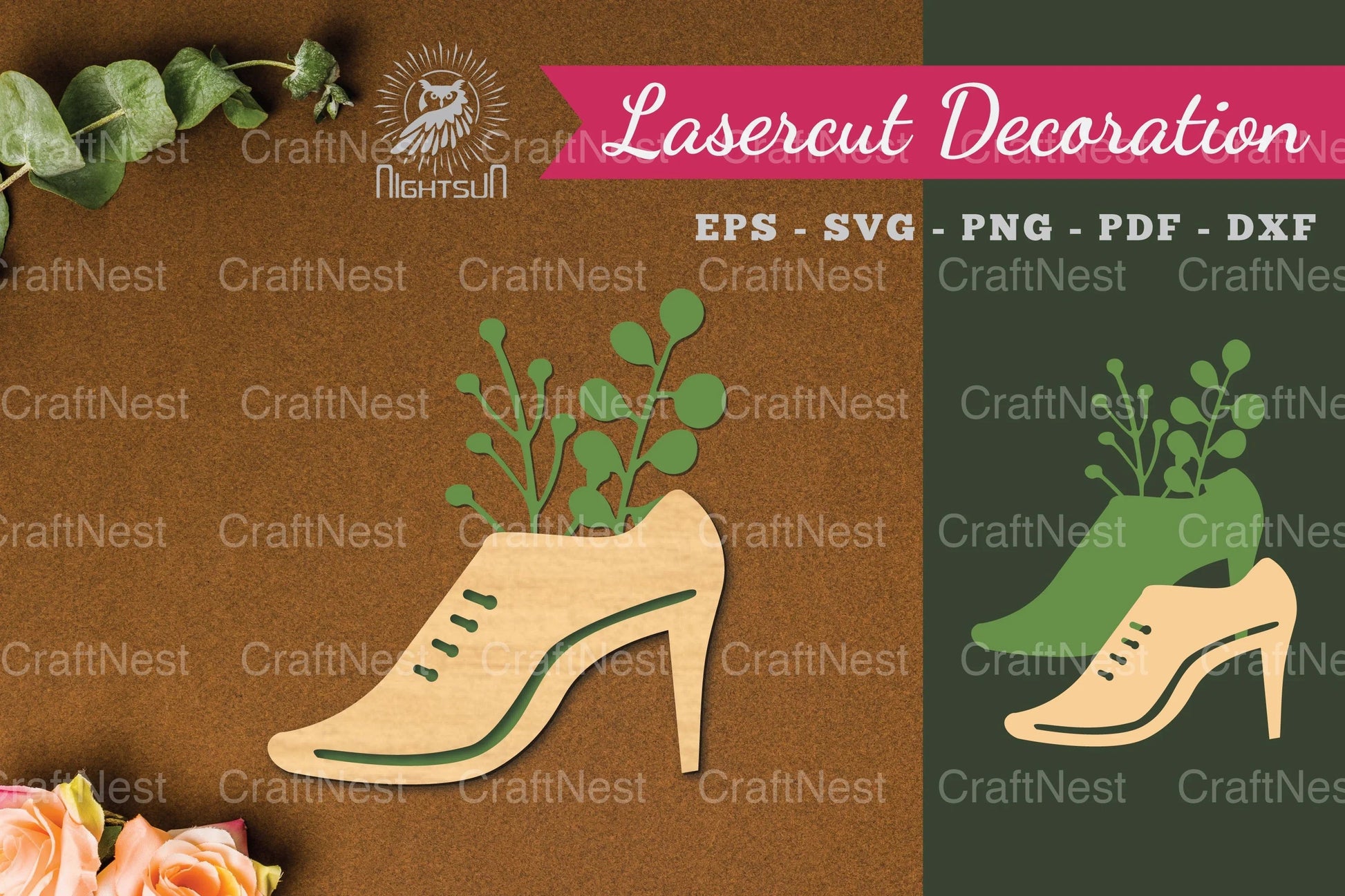Floral Footwear Laser Cut Decoration Clipart Bundle - CraftNest - Digital Crafting and Art