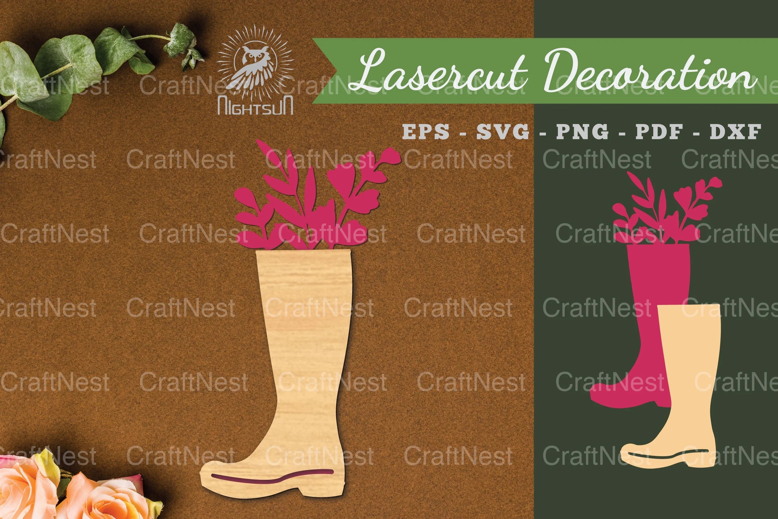 Floral Footwear Laser Cut Decoration Clipart Bundle - CraftNest - Digital Crafting and Art