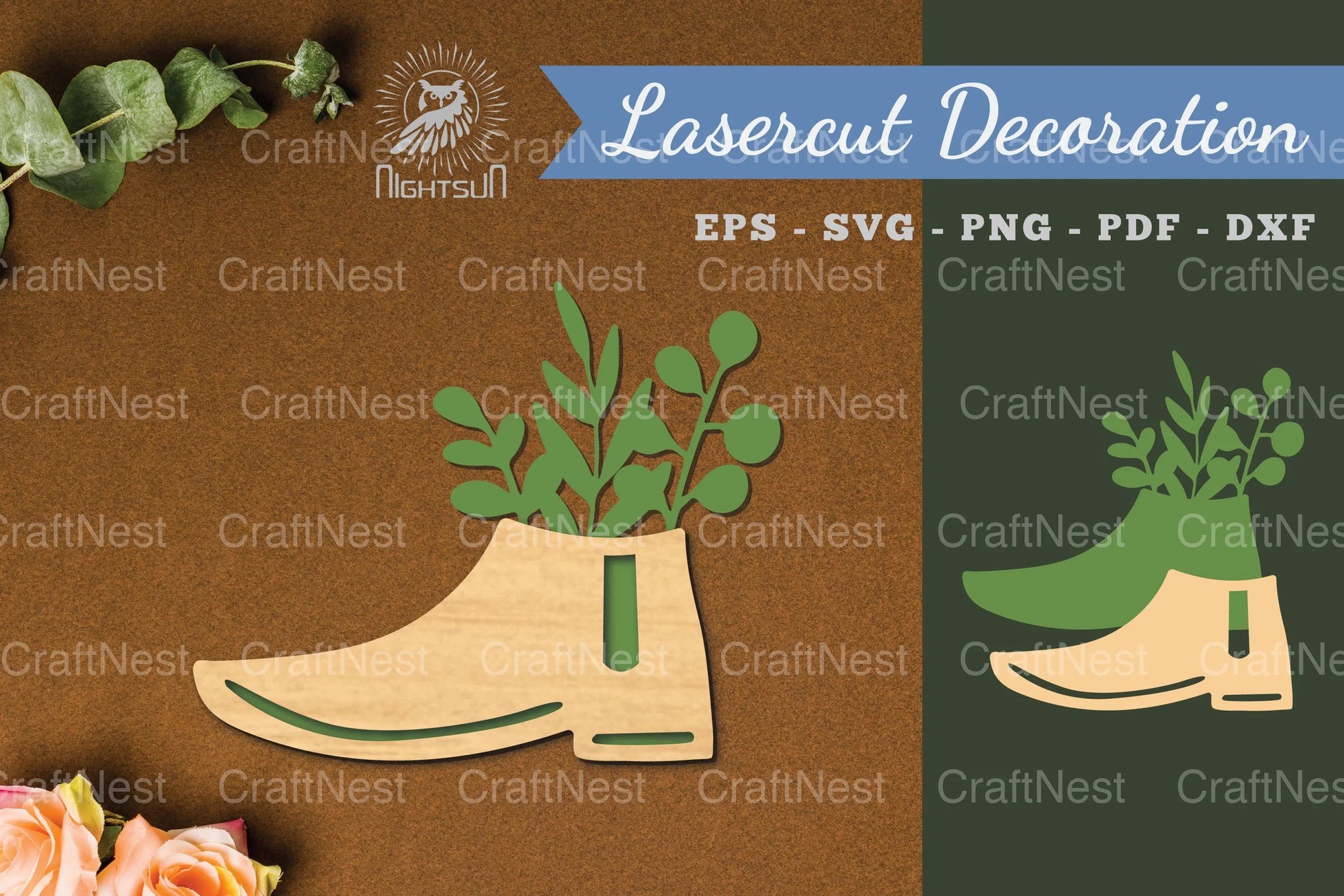 Floral Footwear Laser Cut Decoration Clipart Bundle - CraftNest - Digital Crafting and Art