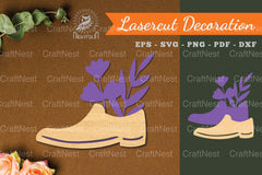 Floral Footwear Laser Cut Decoration Clipart Bundle - CraftNest - Digital Crafting and Art