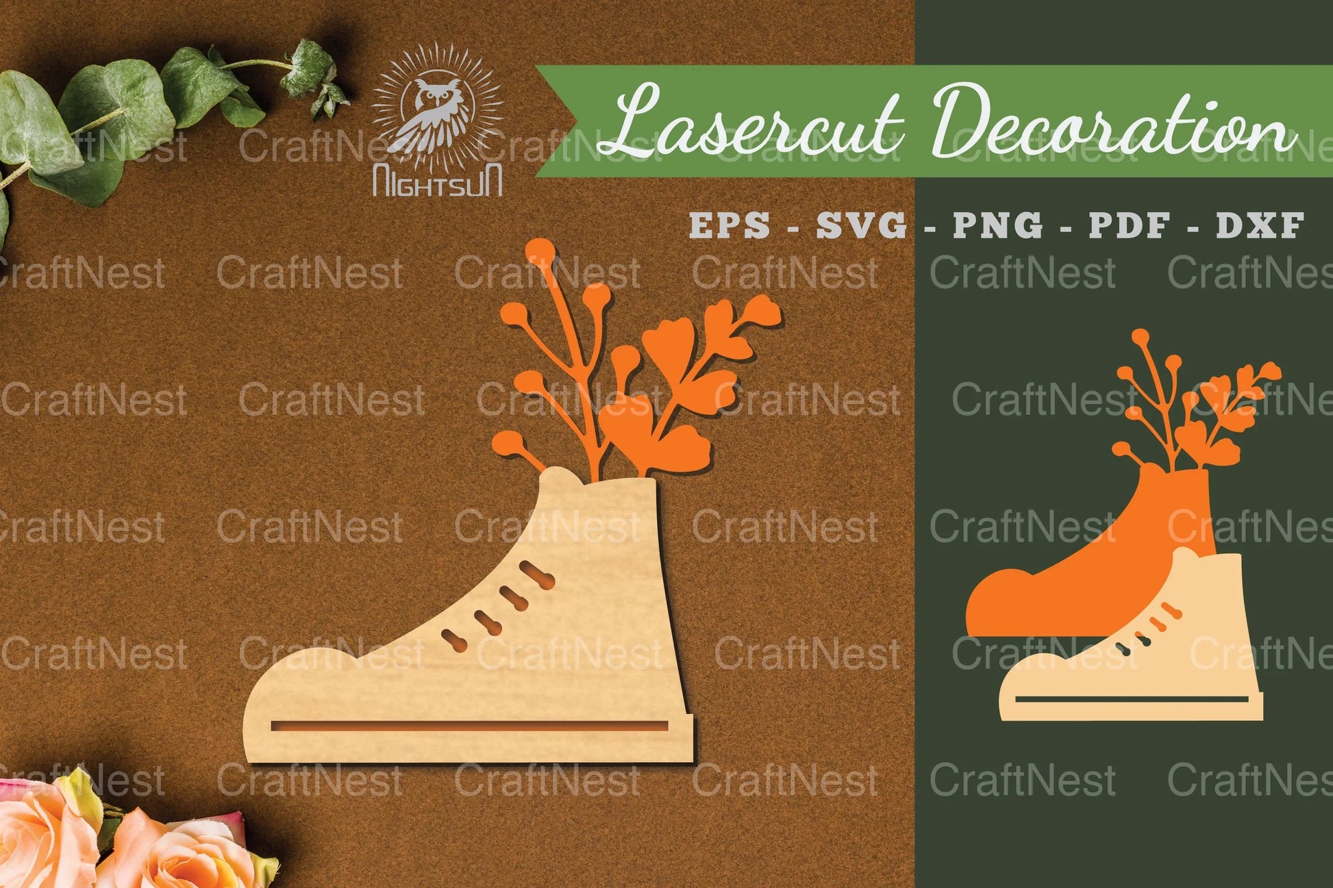 Floral Footwear Laser Cut Decoration Clipart Bundle - CraftNest - Digital Crafting and Art