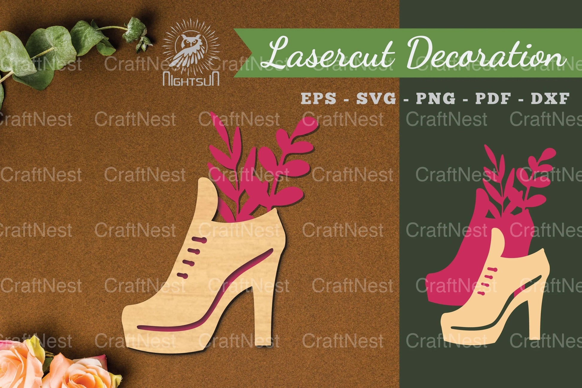 Floral Footwear Laser Cut Decoration Clipart Bundle - CraftNest - Digital Crafting and Art