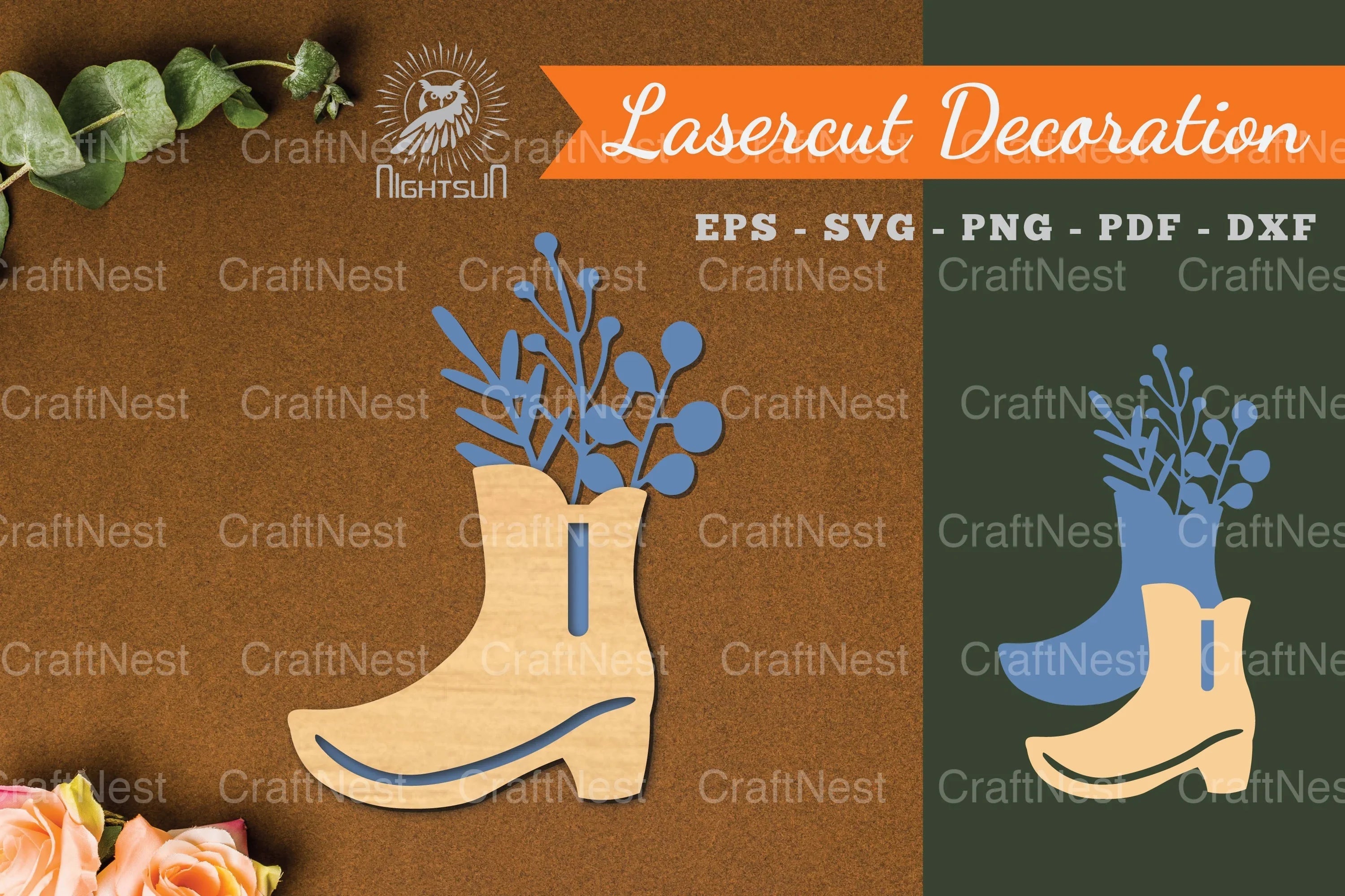 Floral Laser Cut Footwear Decoration Clipart Bundle - CraftNest - Digital Crafting and Art