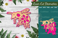 Flower Bee Laser Cut Decoration Bundle - CraftNest - Digital Crafting and Art