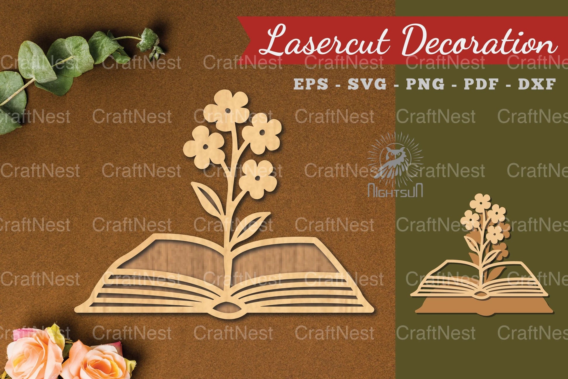 Flower Book Laser Cut Decoration Bundle - CraftNest - Digital Crafting and Art
