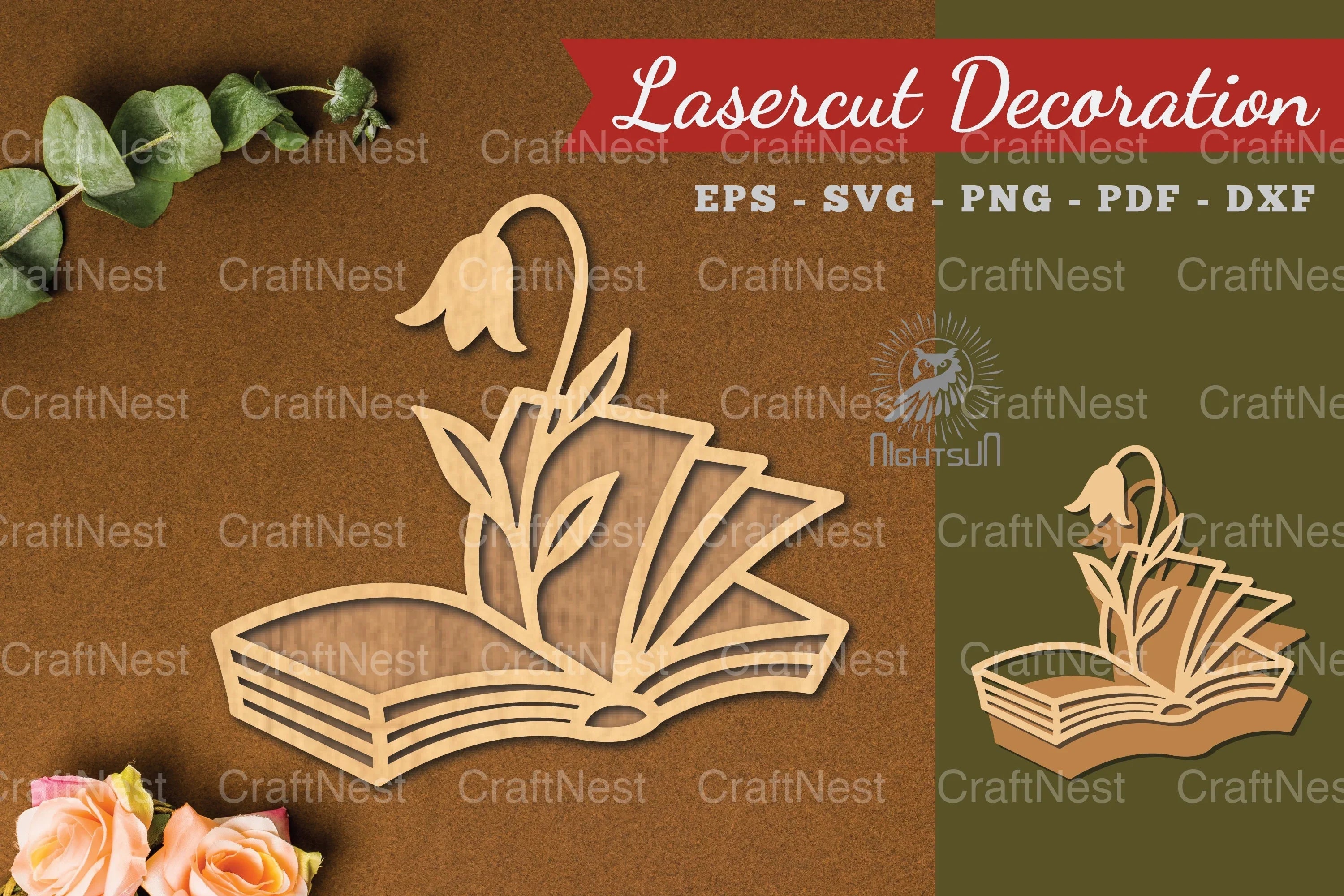 Flower Book Laser Cut Decoration Clipart Bundle - CraftNest - Digital Crafting and Art