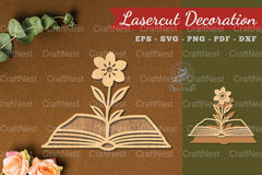 Flower Book Laser Cut Decoration Clipart Bundle - CraftNest - Digital Crafting and Art