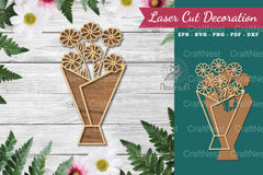 Flower Bouquet Laser Cut Decoration Clipart Bundle - CraftNest - Digital Crafting and Art