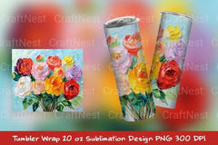 Flower Bouquet Tumbler Wrap - CraftNest - Digital Crafting and Art