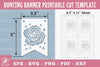 Flower Bunting Banner Printable Template Clipart Bundle