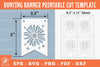 Flower Bunting Banner Printable Template Clipart Bundle