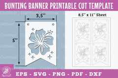 Flower Bunting Banner Printable Template Clipart Bundle - CraftNest - Digital Crafting and Art