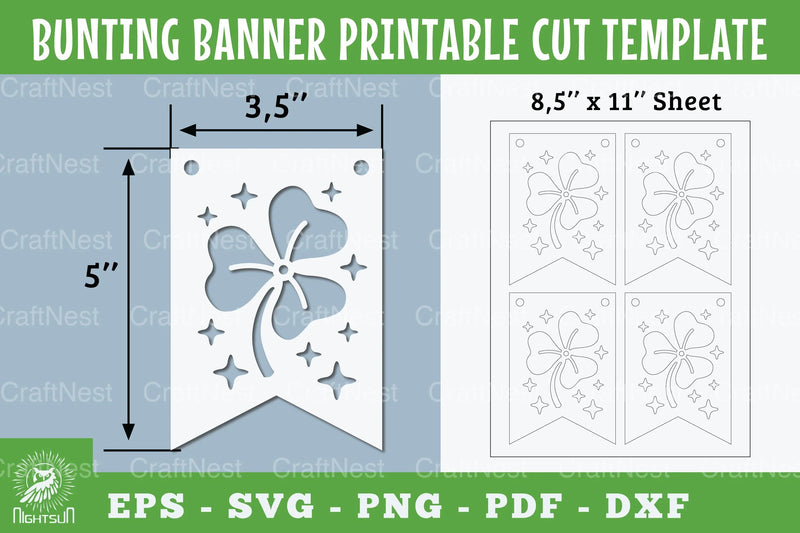 Flower Bunting Banner Printable Template Clipart Bundle - CraftNest - Digital Crafting and Art