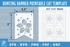 Flower Bunting Banner Printable Template Clipart Bundle - CraftNest - Digital Crafting and Art