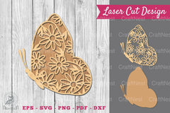 Flower Butterfly Laser Cut Decoration Clipart Bundle - CraftNest - Digital Crafting and Art