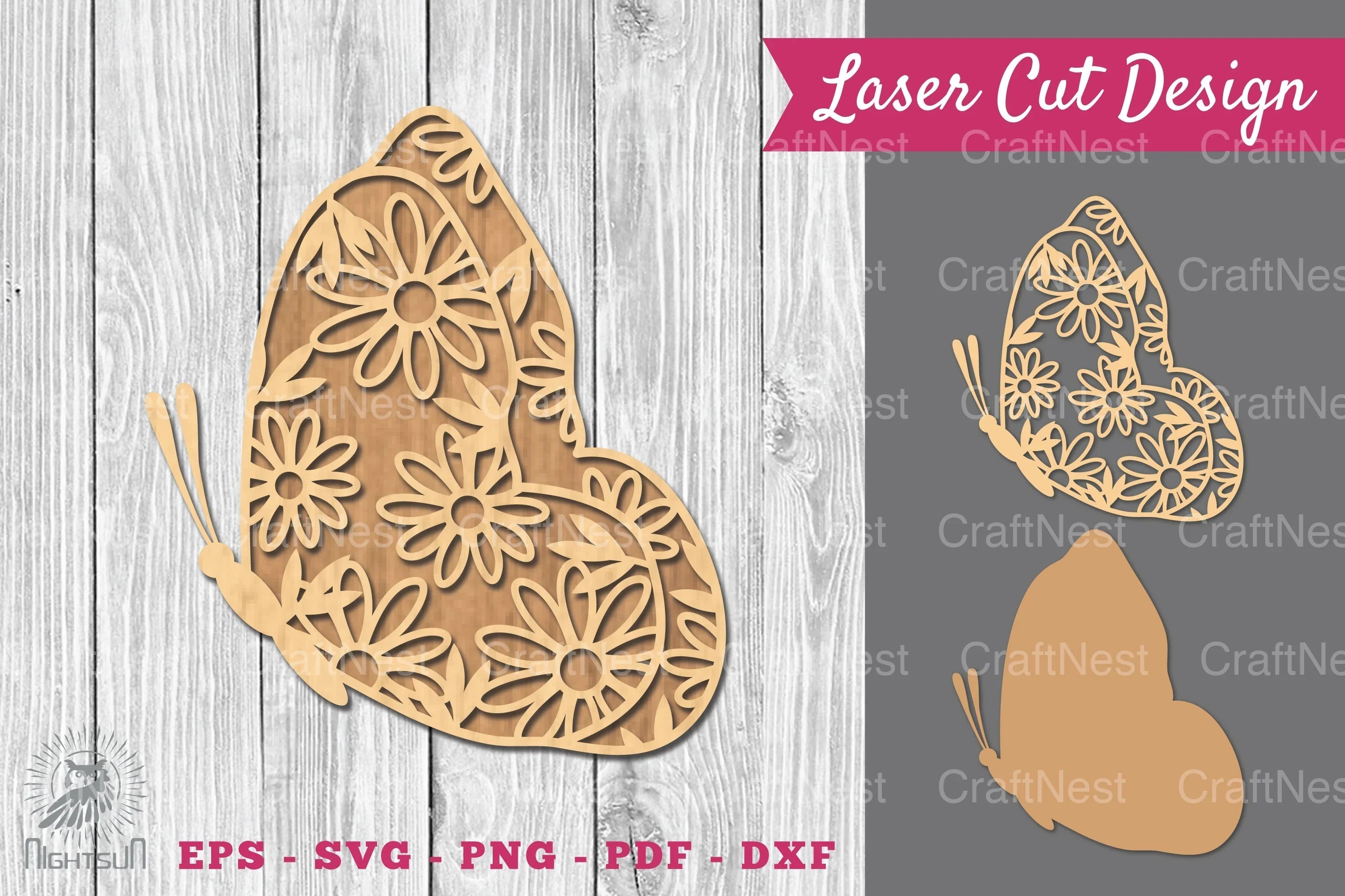 Flower Butterfly Laser Cut Decoration Clipart Bundle - CraftNest - Digital Crafting and Art