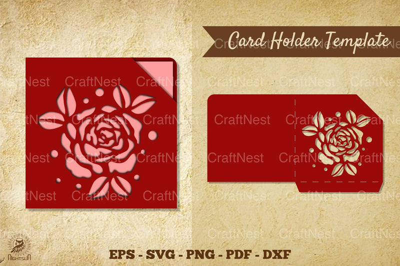 Flower Card Holder Template SVG - Clipart Bundle - CraftNest - Digital Crafting and Art